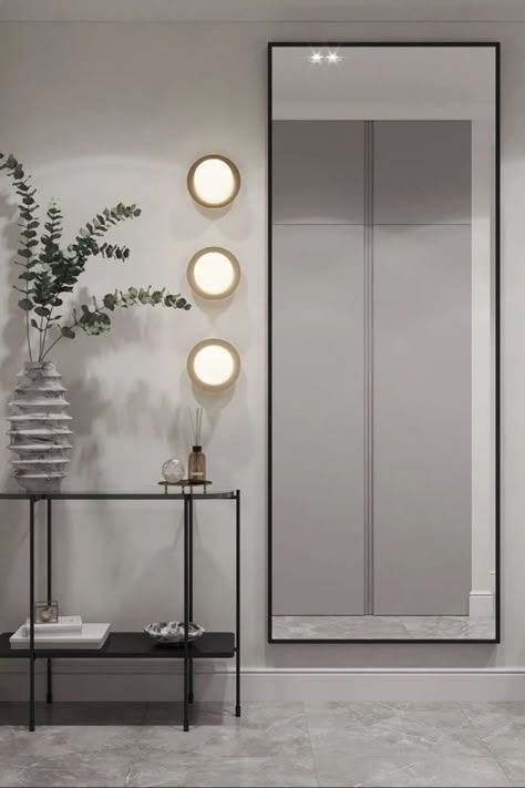 NeuType Full Length Mirror Standing Hanging or Leaning Against Wall, Large Rectangle Bedroom Mirror Floor Mirror Dressing Mirror Wall-Mounted Mirror, Aluminum Alloy Thin Frame, Black, 65"x22" Full Length Mirrors, Home Entrance Decor, Length Mirror, Home Entrance, White Room, Full Length Mirror, Large Mirror, Entrance Decor, Decor Home Living Room