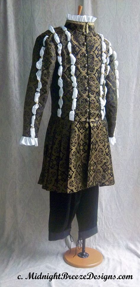 HECHOS por encargo Mens renacentista Tudor por midnightbreezedesign Hamlet Costume, Mens Garb, Elizabethan Fashion, Tudor Fashion, Tudor Costumes, Don Pedro, King Costume, Fashion Timeline, Medieval Clothes