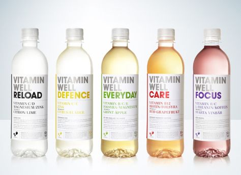 Before & After: Vitamin Well - The Dieline - Sports Drink Packaging, Medical Packaging, Functional Beverage, Medicine Packaging, Water Packaging, Drinks Packaging Design, Juice Packaging, Herbal Drinks, Sports Drink