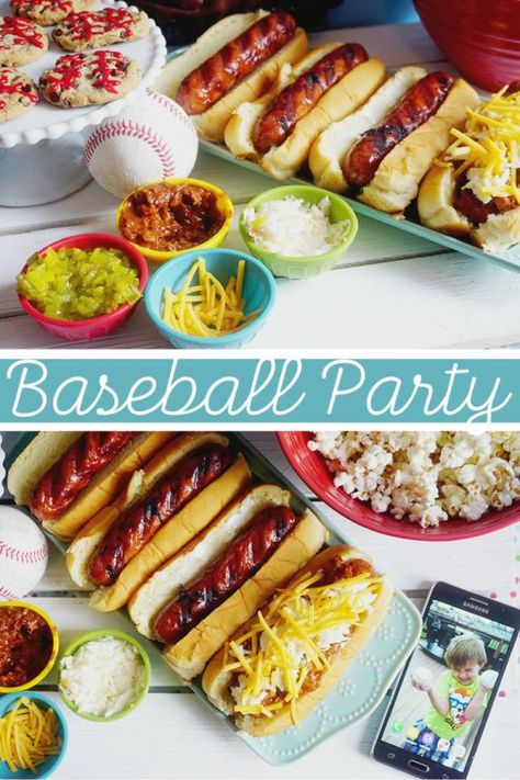 Baseball Food Party, Baseball Food, Twins Baseball, Fantasy Baseball, Movie Night Party, Hot Dog Recipes, Baseball Party, Baseball Stadium, Baseball Theme