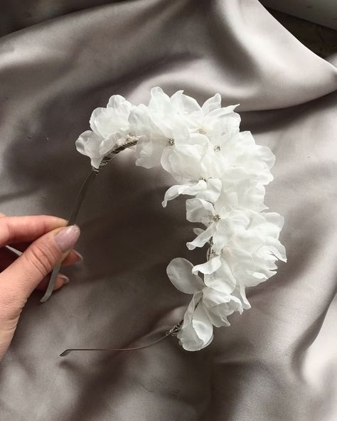 Wedding Bride Headpiece, Flower Headband Veil, Fabric Headpiece, Floral Headband Wedding, Bridal Flower Headband, Bridal Headbands, Pearl Bridal Headband, Veil Accessories, Sheer Wedding Dress