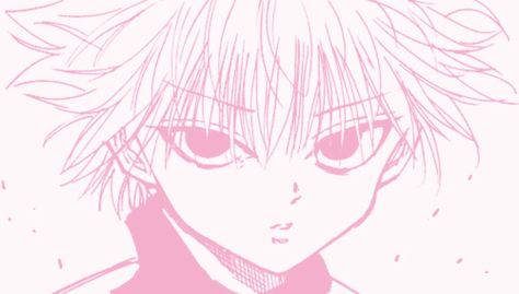 Killua Manga Panel, Killua Manga, Anime Manga Aesthetic, Hunterxhunter Killua, Manga Aesthetic, Pink Aesthetic, Hair, Anime, Pink