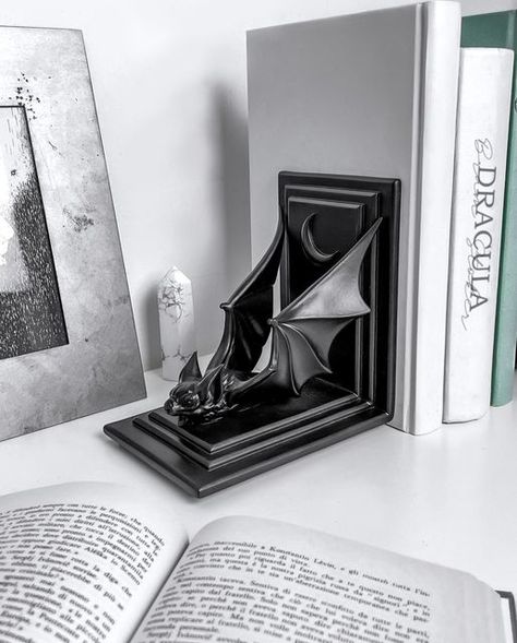 KILLSTAR on Instagram: "Don’t forget you can grab 30% off our Bats collection this weekend! 🦇 • 📸: @quimimo • #KILLSTAR #ALTFASHION #BATS #PHOTOFRAME" Resin Book, Goth Houses, Goth Bedroom, Dark Home Decor, Goth Home, Goth Home Decor, Dark Home, Goth Decor, Book Ends