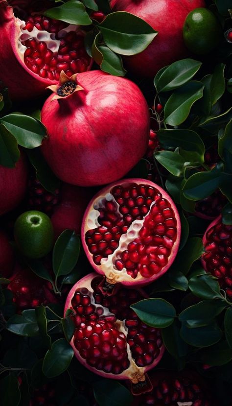 Fruit And Veg Photography, Nature Food Photography, Fruits Aesthetic Wallpaper, Frutta Aesthetic, Pomegranates Aesthetic, Fruit Aesthetic Wallpaper, Wallpaper Pomegranate, Pomegranate Background, Pomegranate Photography