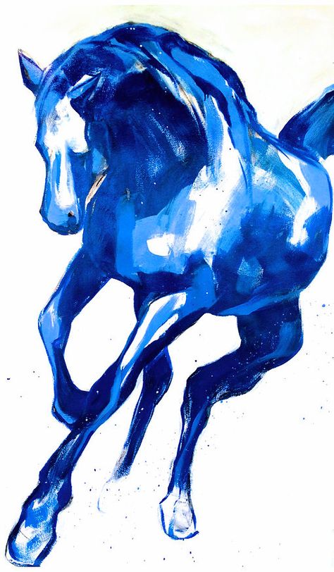 blue-horse-studio Horse Digital Painting, Water Horse Art, Blue Horse Wallpaper, Blue Horse Painting, Horse Running Drawing, Blue Dog Painting, Colorful Abstract Horse Painting, Monochromatic Painting, Animal Paintings Acrylic