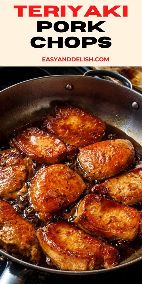 Delicious Pork Chops, Asian Pork Chops, Teriyaki Pork Chops, Garlic Pork Chops, Honey Garlic Pork, Pan Seared Pork Chops, Boneless Pork Chop Recipes, Honey Garlic Pork Chops, Teriyaki Pork