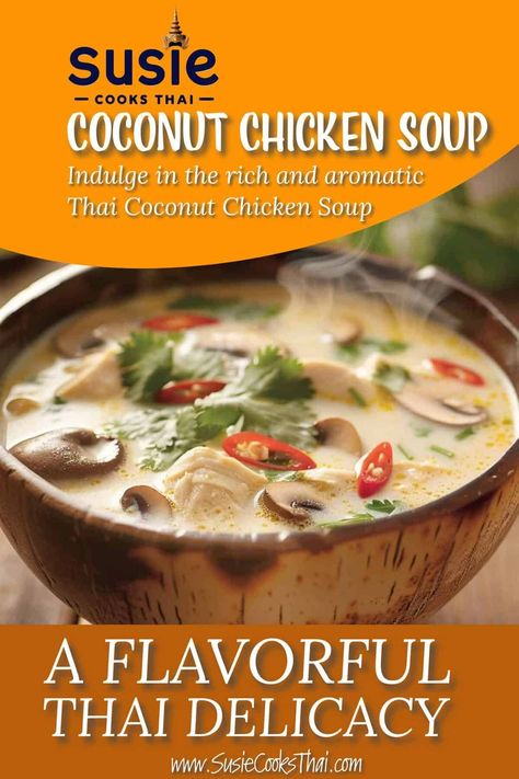 🍜❤️ Craving something comforting? Try our Thai Coconut Chicken Soup (Tom Kha Gai)! It’s a delicious blend of creamy coconut and zesty herbs. Perfect for any day! Recipe in bio! #TomKhaGai #ThaiFlavors Tom Ka Gai Soup, Tom Kha Soup Recipe, Tom Kha Gai Soup, Tom Kha Soup, Thai Coconut Chicken Soup, Thai Coconut Chicken, Thai Cucumber Salad, Tom Kha Gai, Tom Yum Soup