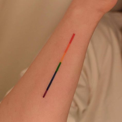 Rainbow Tattoo Ideas, Tattoo Ideas And Meanings, Gay Pride Tattoos, Lgbt Tattoo, Rainbow Tattoo, Unicorn Tattoo, Gay Tattoo, Tatuagem Masculina Pequena, Pride Tattoo