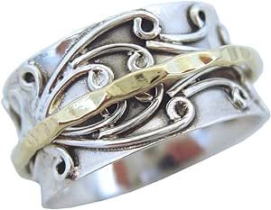 ENERGY STONE 925 Sterling Silver Spinner ring with a story, Meditation Spinner Ring (SKU US59) (US84) (US17) (US14) (US05) Spinning Ring, Hindu Goddess, Indian Goddess, Spinner Ring, Quiet Moments, Spinner Rings, Meditation, 925 Sterling Silver, Brass