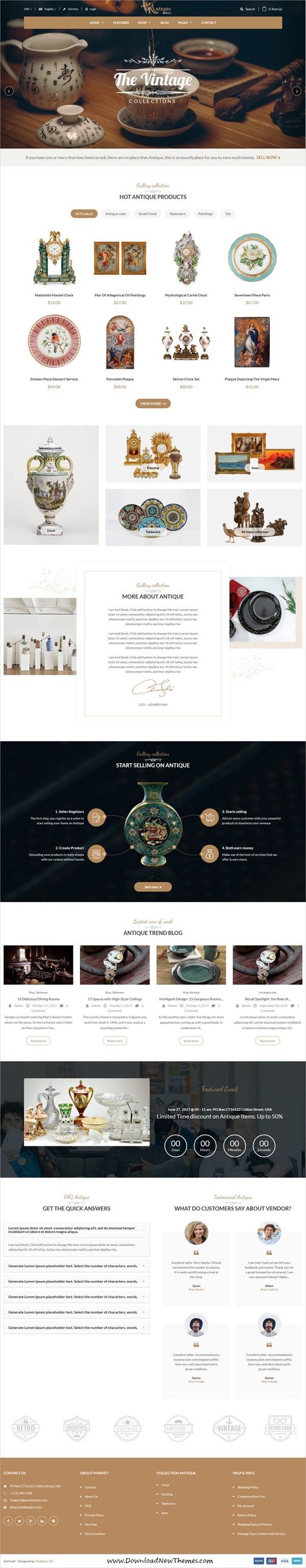 AntiqueMall is clean and modern design 3in1 responsive WordPress #template for #antique #store eCommerce marketplace website to live preview & download click on Visit Antique Website Design, Ux Kits, Ui Website, Ecommerce Website Template, Web Banners, Mobile App Ui, Creative Graphic Design, Antique Store, Antique Market