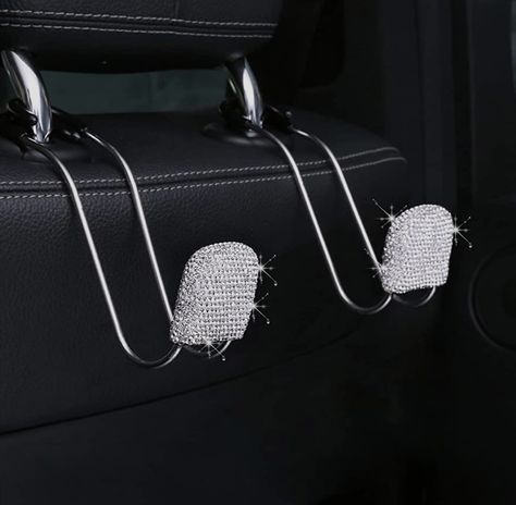 Bling Car Hooks, 2pcs Auto Headrest Hooks, Bling Car Accessories, Universal Auto Back Seat Headrest Metal Hanger Organizer Vehicle Holder for Bag Purse Clothes Grocery. （ Silver Car Vanity Mirror, Buick Rendezvous, Bling Car, Bling Car Accessories, Stair Lights, Handbag Hanger, Purse Storage, Car Seat Headrest, Car Headrest