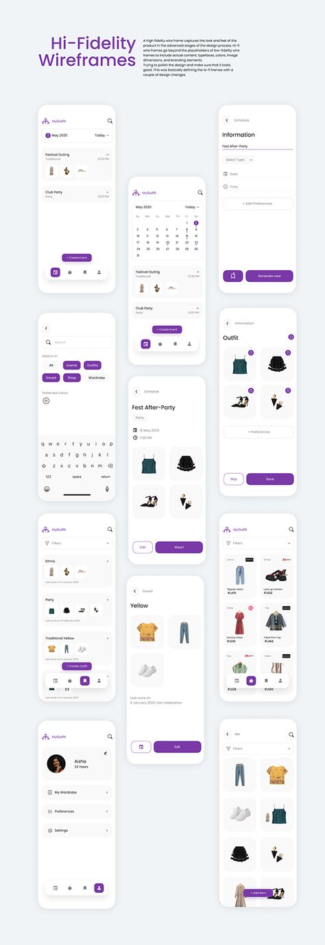 Outfit Generator App, Outfit Planner App, Figma Website Design, Figma Website, Life Tracker, Outfit Generator, Clothing Apps, Ux App Design, Outfit Planner