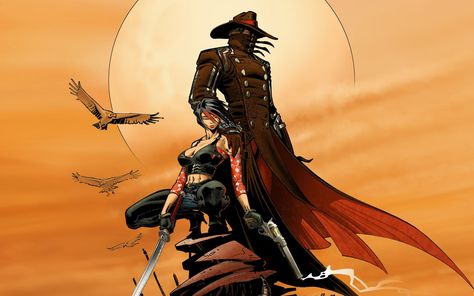 samurai Cowboy Character Design, Action Pictures, The Dark Tower, Red Pictures, Mac Wallpaper, Cowboy Art, Western Art, Comic Character, Fantasy Character Design