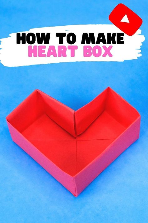 Hello Crafties! In this video I will show how to make a simple origami heart box. You can put various small things in it, such as stationery. If glued together 4 boxes can be used as a desk organiser for stationery. Also heart box can be used as a gift. Simple Origami, Desk Organiser, Origami Videos, Cute Origami, Paper Craft Tutorials, How To Make Origami, Origami Heart, Useful Origami, Heart Box