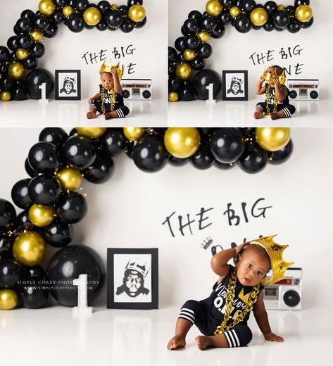 Atlanta Baby Photographer | Notorious One Milestone Session Notorious Big One Photoshoot, Notorious One Photo Shoot, 1st Smash Cake, First Bday Theme, Smash Cake Photo Shoot, Cake Photo Shoot, One Bday, Notorious One, Baby First Birthday Themes