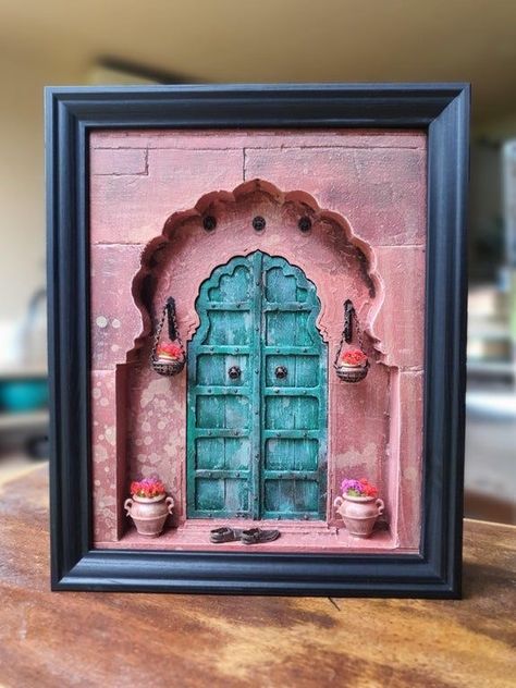 Mughal Interior Design, Indian Miniature Art, Mughal Architecture, Clay Wall Art, Indian Folk Art, Handmade Wall Art, Diy Crafts Room Decor, Clay Art Projects, Indian Art Paintings