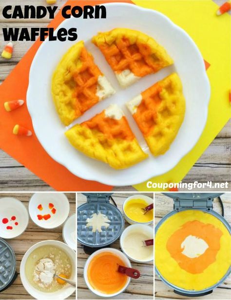 Corn Waffle Recipe, Halloween Waffles, Corn Waffles, Halloween Breakfast Ideas, Halloween Breakfast, Easy Candy, Waffles Recipe, Breakfast Waffles, Halloween Food For Party