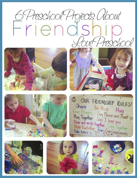 6 Friendship Projects for Preschoolers! Friendship Projects For Preschool, Crafts About Friendship For Preschoolers, Making Friends Preschool Theme, Preschool Art Friendship, Friendship Projects, Preschool Lesson On Friendship, Kindergarten Friendship, Preschool Kindness, Friendship Theme Preschool