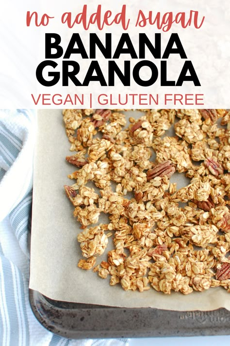 Mediterranean Granola Recipe, Daniel Fast Granola Bars, Daniel Fast Granola, Granola No Nuts Recipe, No Sugar Added Granola Recipe, Granola With Peanut Butter, Banana Oat Granola, Homemade Nut Free Granola, Vegan Oats