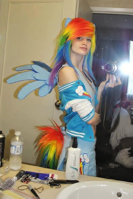 Rainbow Dash Halloween Costume, Rainbow Dash Cosplay, Fluttershy Cosplay, Rainbow Dash Costume, Oot Link, Pony Costume, Mlp Cosplay, My Little Pony Costume, Mane 6