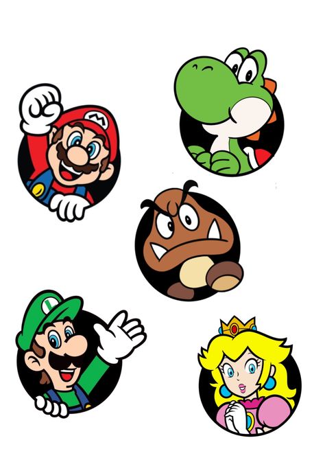 Super Mario Icons Png, Super Mario Bros Characters, Mario And Friends, Super Mario Bros Birthday Party, Peach Mario, Mario Bros Birthday, Mario Bros Party, Christmas Decorations Diy Crafts, Super Mario Art