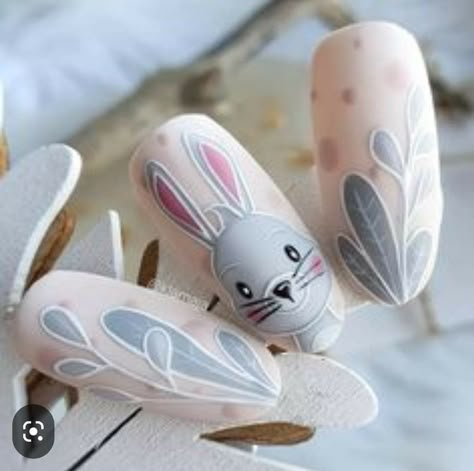 Nail Designs For Spring, Animal Nail Designs, Animal Print Nails Art, Animal Nail Art, Easter Nail, Bunny Nails, Pastel Nail, Easter Nail Designs, Easter Nail Art