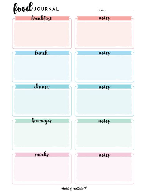 Food Tracker Printable, Food Log Printable, Food Journal Printable, Food Diary Printable, Daily Food Journal, Food Journal Template, Diary Printable, Food Diary Template, Free Meal Planner