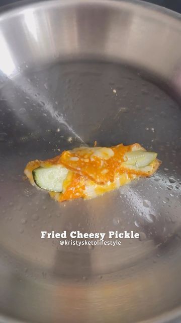 Kristysketolifestyle on Instagram: "Fried Cheesy Pickle This is an easy yet crazy delicious snack! RECIPE: Makes 1 INGREDIENTS: 1 slice of Colby Jack cheese 1 pickle spear STEPS: 1. Heat up your skillet over medium heat. 2. Place the cheese in the skillet and then put the pickle spear in the middle. 3. Once you’re able to, fold the sides of the cheese over the pickle. 4. Remove from heat once the cheese is crispy. I dipped mine in my Homemade Ranch Dressing which can be found on my page Cheese Wrapped Pickle, Cheese Pickle Wrap, Cheese Wrapped Pickles, Pickle And Cheese, Cheesy Pickles, Pickles And Cheese, Fried Pickle Spears, Lowcarb Snacks, Pickle Wraps