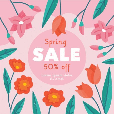 Hand-drawn spring sale campaign | Free Vector #Freepik #freevector #flower Spring Sale Poster, Spring Sale Banner, Black Friday Poster, Sale Campaign, Brochure Cover, Sale Flyer, Sale Banner, Spring Sale, Psd Files