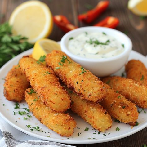 Homemade Fish Sticks Healthy Fish Sticks, Fish Stick Recipes, Homemade Fish Sticks, Best Tuna Casserole, Homemade Aioli, Shrimp Fettuccine Alfredo, Poppy Seed Chicken, Coconut Fish, Shrimp Fettuccine