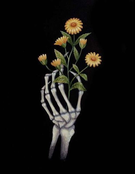 Kathleen Lolley, Scary Flowers, Daisy Flower Art, Skeleton Pics, Skeleton Flowers, Skeleton Flower, Halloween Wallpaper Backgrounds, Skeleton Art, Skulls And Roses