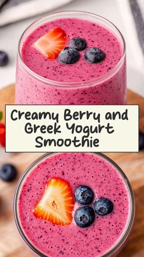 Indulge in a refreshing and nutritious treat with this irresistible berry and Greek yogurt smoothie recipe. Packed with antioxidants and probiotics, this smoothie is the perfect way to start your day or enjoy as a healthy snack. The combination of sweet berries and creamy Greek yogurt creates a deliciously creamy texture that you'll love. Whip up this simple yet satisfying smoothie in minutes for a burst of flavor that will tantalize your taste buds. Greek Yogurt Smoothie Recipes, Best Greek Yogurt, Greek Yogurt Smoothie, Smoothie Recipes With Yogurt, Yogurt Smoothie, Greek Yogurt Recipes, Yogurt Smoothies, Yogurt Recipes, Plain Greek Yogurt