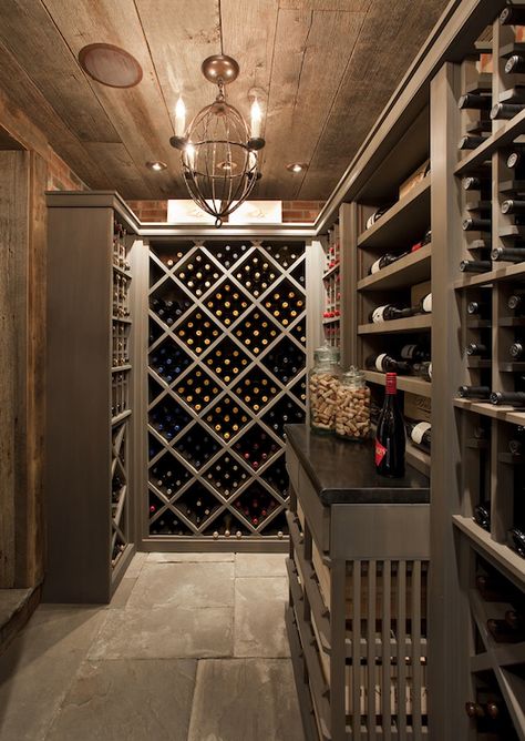 Philip Gorrivan Design - basements - basement wine rooms, wine room, wine cellar, basement wine cellar, rustic plank ceiling plank ceiling, ... Cellar Inspiration, Wine Cellar Basement, Wine Closet, Home Wine Cellars, Plank Ceiling, Wine Cellar Design, Cellar Design, Wine Room, Tasting Room