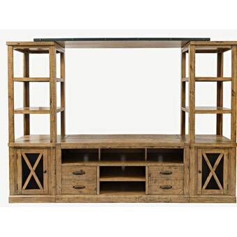 Canora Grey Virginia Entertainment Center for TVs up to 65" | Wayfair Mesh Doors, Wood Entertainment Center, Entertainment Wall, Solid Wood Tv Stand, Tv Wall Unit, Value City Furniture, Tv Stand Wood, Tv Stands And Entertainment Centers, Media Wall