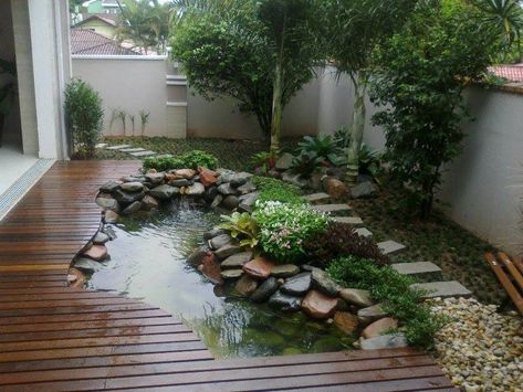 10 Ideas for Minimalist Fish Pond Design - Matchness.com Kolam Koi, Zen Garden Design, Garden Water Feature, Pond Landscaping, Backyard Water Feature, Pond Design, Have Inspiration, Water Features In The Garden, Ponds Backyard