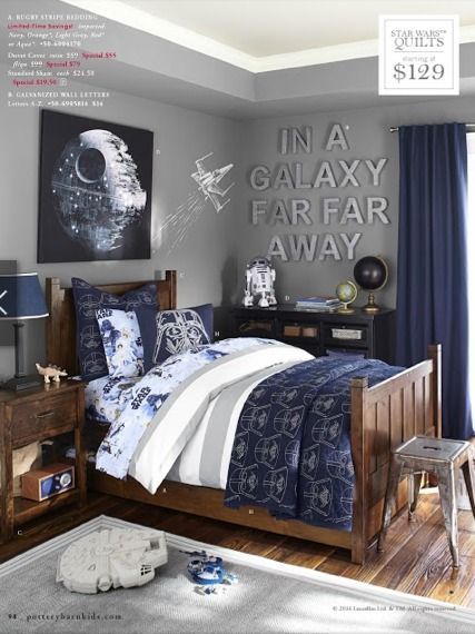 Star Wars themes bedroom for your little storm trooper.  Repinned by Apraxia Kids Learning. Come join us on Facebook at Apraxia Kids Learning Activities and Support- Parent Led Group. https://m.facebook.com/groups/354623918012507?ref=bookmark Star Wars Bedroom, Childrens Rooms, Star Wars Room, Space Room, Trendy Bedroom, Boy Bedroom, Big Boy Room, Boys Bedrooms, Baby Bedroom