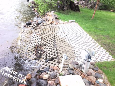 Can Your Local Landscaper Restore Your Shoreline? Look at These Photos of Landscapers’ Work and See for Yourself • Lakeshore Guys® - MN Shoreline Experts Pond Shoreline Ideas, Shoreline Erosion Control, Shoreline Restoration, Shoreline Landscaping, Rainforest Birds, Texas Landscaping, Diy Pond, Swimming Pond, Rocky Shore