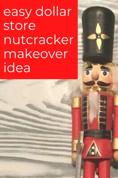 Nutcracker Christmas Decorations Ideas, Nutcracker Centerpiece Ideas, Nutcracker Themed Christmas Decor, Nutcracker Makeover, Living Room For Christmas, Cute Nutcracker, Nutcracker Crafts, Dollar Store Christmas Decorations, Living Room Fireplace