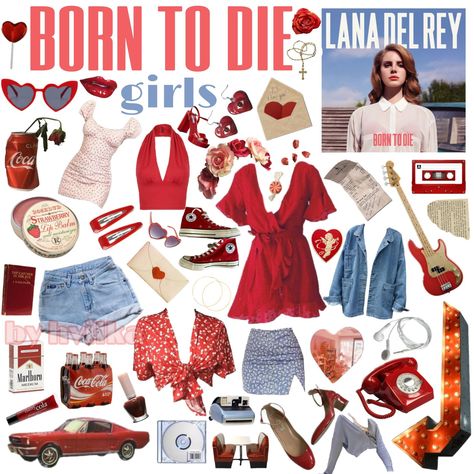 born to die girls🥀 Lana Del Ray 4th Of July Outfit, Lana Del Rey Born To Die Era, Lana Del Rey Album Outfits, Lana Del Rey Born To Die Outfit, Born To Die Summer Outfits, Born To Die Aesthetic Outfit, Born To Die Era Aesthetic, Born To Die Outfit, Lana Del Rey Born To Die