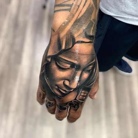 Virgin Mary Tattoos, Mary Tattoos, Catholic Tattoos, Virgin Mary Tattoo, Skull Hand Tattoo, Mary Tattoo, Christ Tattoo, Tattoo Spots, Neck Tattoos Women