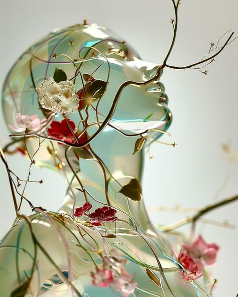 Nature’s embrace in delicate glass 🌸✨ Swipe to explore a world where human forms and floral beauty intertwine. Each piece tells a story of growth, fragility, and the exquisite artistry of life. Which image speaks to you most? Let me know in the comments! 👇 . . . #GlassSculpture #FloralArt #HumanNatureConnection #DelicateBeauty #ArtisticVision #NatureinspiredArt #SculptureGallery #ContemporaryArt #AestheticBeauty #GlassArt #FloralDesign #ArtisticExpression #SculptureArt #NatureAesthetics #Crea... Art About Growth, 333 Painting, Nature Movement, Growth Art, Aesthetic World, Advanced Higher Art, Delicate Aesthetic, Natural Form Art, Beauty Science