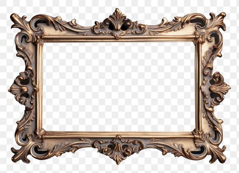 Mirror Png, Rococo Frame, Baroque Frames, Antique Frame, Frame Photo, Vintage Picture Frames, Art Diary, Vintage Frame, Digital Planning