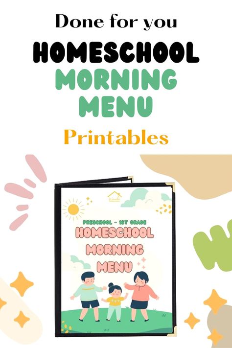 morning menu Morning Menu Homeschool Printables Free 1st Grade, Homeschool Menu Ideas, Free Morning Menu Printables, Homeschool Morning Menu Ideas, Morning Menu Homeschool Printables Free, Prek At Home, Morning Menu Homeschool, Morning Calendar, Weather Calendar