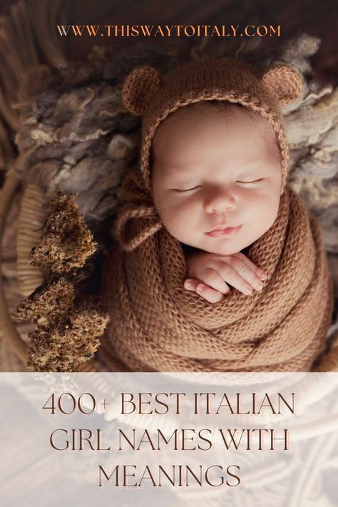 Are you looking for the best Italian names for girls? Whether you’re after traditional Italian names or something unique and exotic to give your baby girl, we’ve come up with a list to cover it all. #babynames #nameideas #nameswithmeanings Italian Names For Girls, Italian Girl Names, Italian Names, Exotic Names, List Of Girls Names, Italian Baby Names, Girl Names With Meaning, Names For Girls