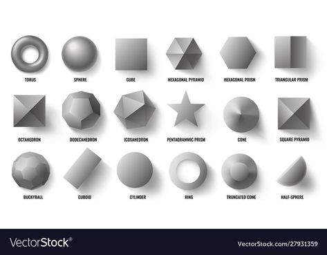 Basic 3d Shapes, Shape Vector, Pyramid Shape, Math Geometry, Shape Geometric, 3d Shapes, Top View, Pyramid, Geometry