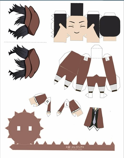 Bsd Paperized, Bsd Paper Figures, Bsd Printables, Bungo Stray Dogs Papercraft, Ranpo Papercraft, Chuuya Papercraft, Dazai Papercraft, Paper Figures Anime, Bsd Papercraft