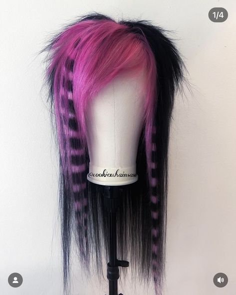 Emo Hair Color, Scene Hair Colors, Scene Haircuts, Scene Wig, Pink And Black Hair, Scene Bangs, Emo Scene Hair, Wig Shop, Emo Hair