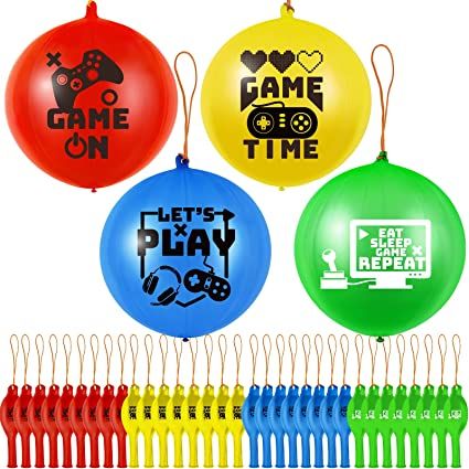 Amazon.com: 32 Pcs Video Game Punch Balloons Pixelated Punch Ball Pixel Video Game Punching Balls Latex Punch Balls Toys for Fun Games, Birthday Party Favors Supplies, Goodie Bag Fillers : Toys & Games Pixel Video Game, Games Birthday Party, Video Game Party Favors, Pixel Video, Video Game Pattern, Video Game Party, Large Balloons, Big Balloons, Game Themes