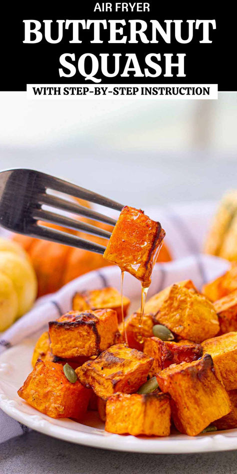 squash in air fryer Fried Squash In Air Fryer, Air Fried Yellow Squash, Airfry Butternut Squash Recipes, Butternut Squash In Air Fryer, Squash In Air Fryer, Air Fryer Butternut Squash Cubes, How To Cook Cubed Butternut Squash, Air Fryer Squash, Air Fryer Butternut Squash