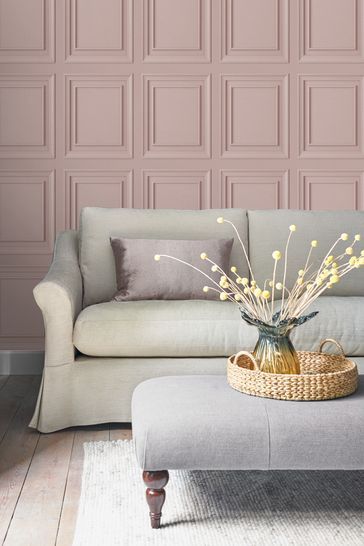 Panel Wallpaper, Bedroom Colour, Wood Panelling, Victorian Living Room, Wallpaper Panel, Interior Design Courses, Pink Living Room, Pink Home Decor, Pink Room